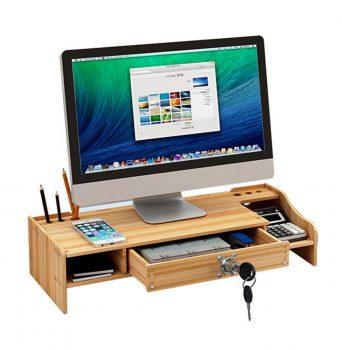 اختبار الازدواجية غائم  €15 for Wooden Desktop Computer Monitor Laptop Stand Elevated Shelf |  Kupon4U.com