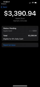 Apple Card now offering 6% Daily Cash back on purchases from Apple [U: Error]1