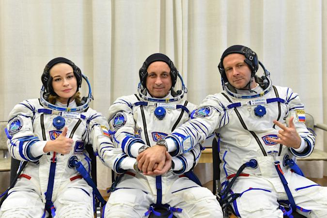 A Russian crew is shooting the first feature film on the ISS