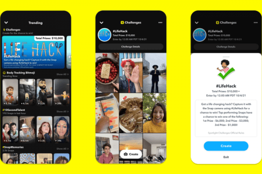 Snapchat adds ‘challenges’ with cash prizes to its TikTok competitor