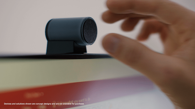 Dell's wireless webcam prototype uses magnets to stick to a screen