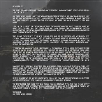 Read the S.T.A.L.K.E.R. 2 developer’s deleted explanation for why you’re getting NFTs1