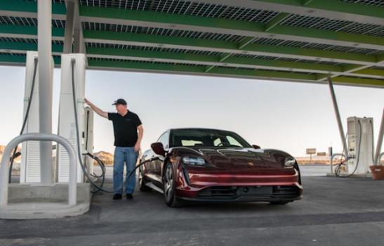 Porsche sent its Taycan EV cross-country to claim a 'charging time' record