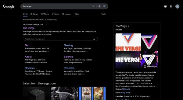 Google’s dark mode goes darker1