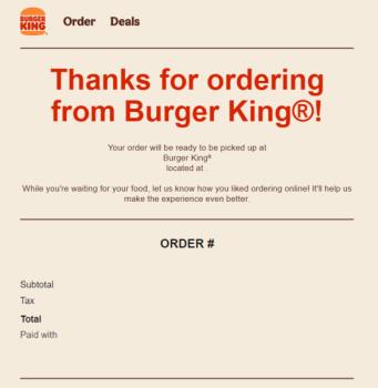 Burger King just emailed everyone a blank receipt in a whopper of a mistake1