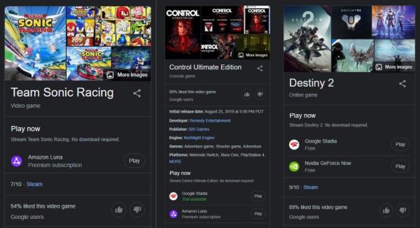 Google is letting some people launch cloud games directly from search results1