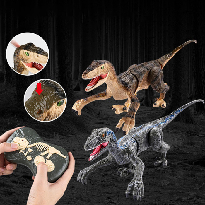 27 € с купон за 2.4G 5CH RC Raptors Velociraptor Dinosaur Electric Walking Simulation - BANGGOOD