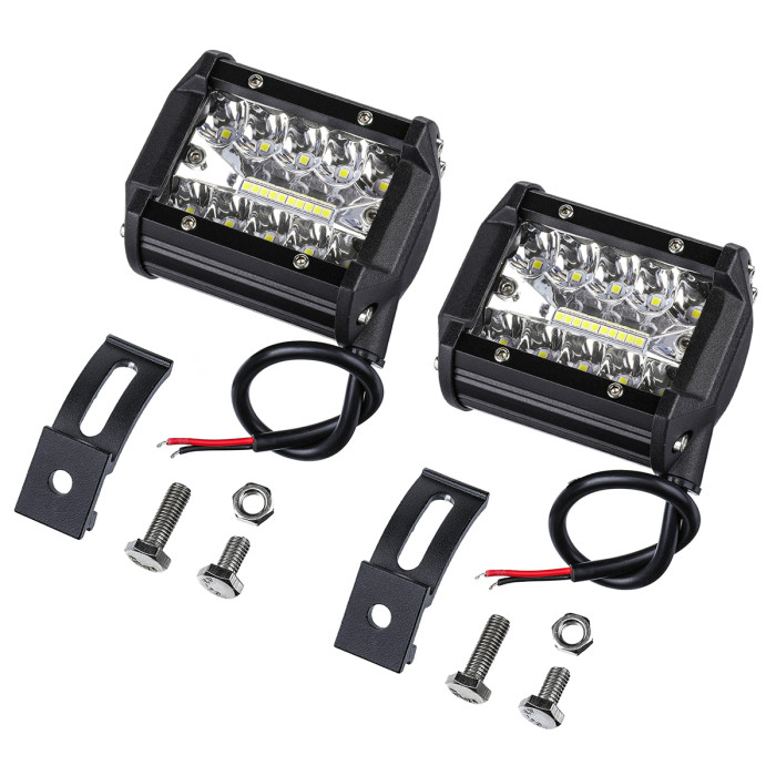 12€ with Coupon for AMBOTHER 2PCS Tri ROW 4 Inch 9-32V 20 LED - BANGGOOD