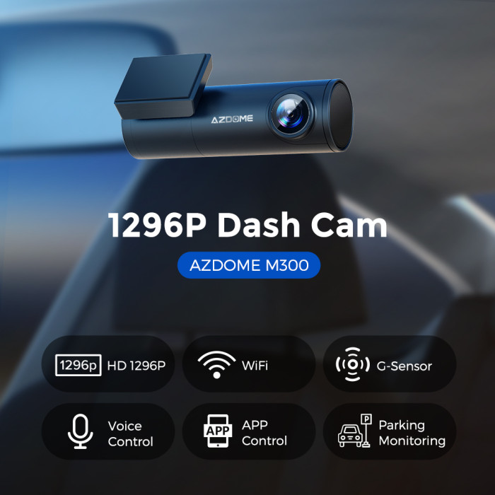 41 € с купон за AZDOME M300 DVR за кола с гласово управление Dash Cam 1296P - BANGGOOD