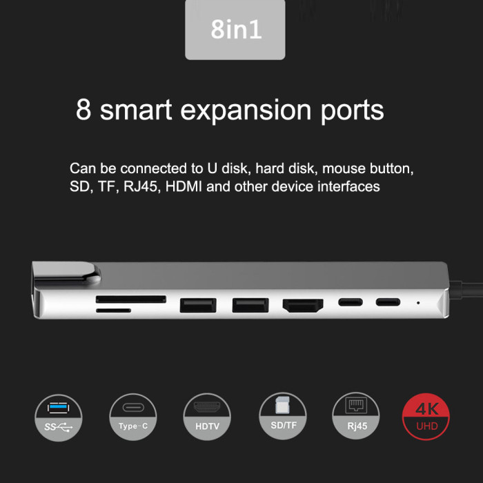 14€ with Coupon for Bakeey PB C7366 8 in 1 USB C Hub - BANGGOOD