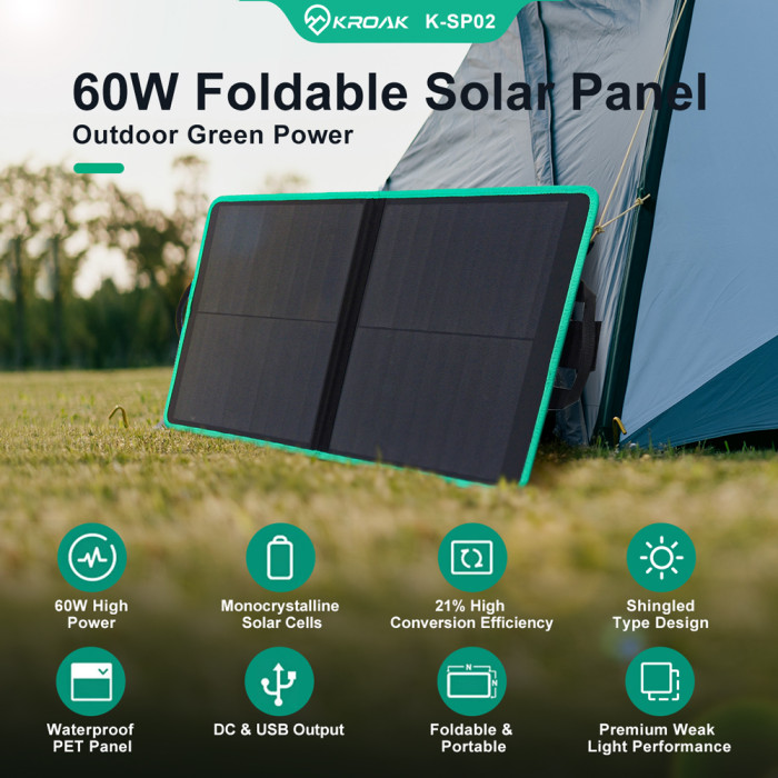 48€ with Coupon for KROAK K-SP02 60W 19.8V Shingled Solar Panel Foldable - EU 🇪🇺 - BANGGOOD
