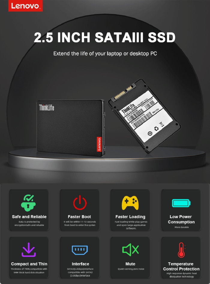 24 € с купон за Lenovo ThinkLife ST600 2.5 инча SATA3 Solid State Drive - BANGGOOD