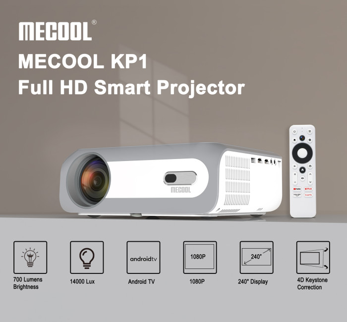 262 € с купон за MECOOL KP1 1080P проектор с вграден TV стик Android 11.0 - BANGGOOD