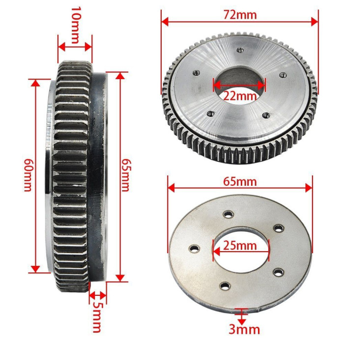 20€ with Coupon for Upgraded Metal Big Rotary Slewing Gear Plate Set for HuiNa Toys 580 23CH 1/14 Excavator RC Vehicles Models Modification Parts