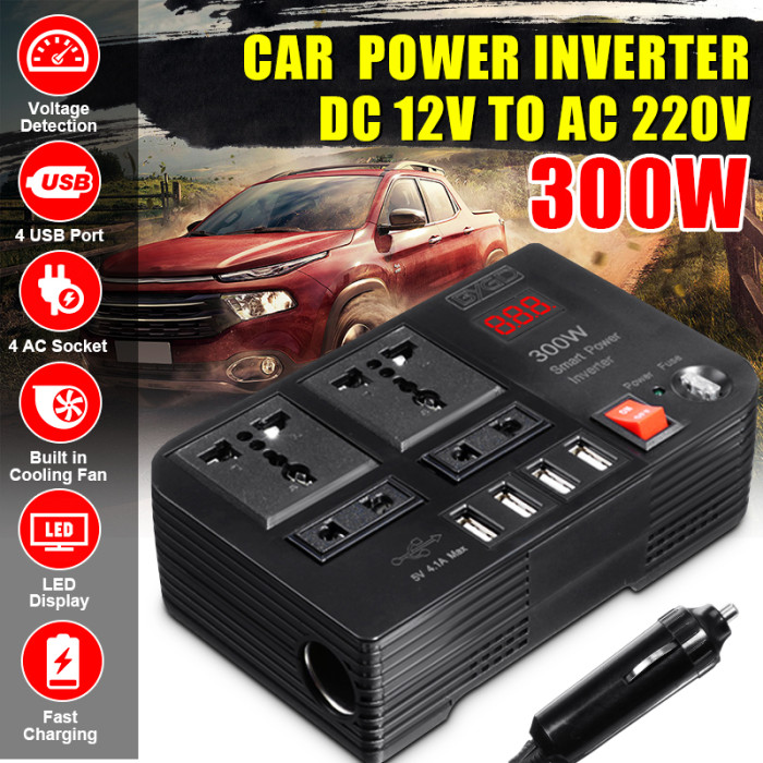20€ with Coupon for 300W DC12V To AC220V Car Power Inverter Modified Wave - BANGGOOD