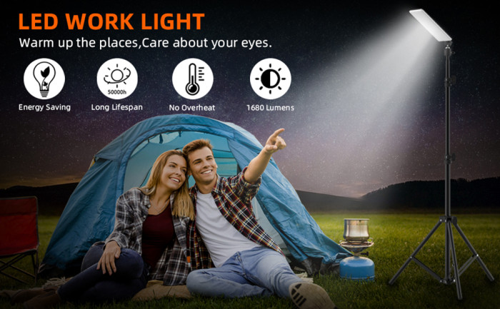 24€ kupongilla 84*LED:lle 1680LM 1.8m korkeussäädettävä LED Camping Light with - BANGGOOD