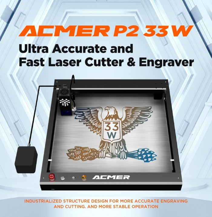 ACMER P2 33W Laser Cutter, Engraving at 24000mm/min, - EU 🇪🇺 - GEEKBUYING - 796€ with Coupon