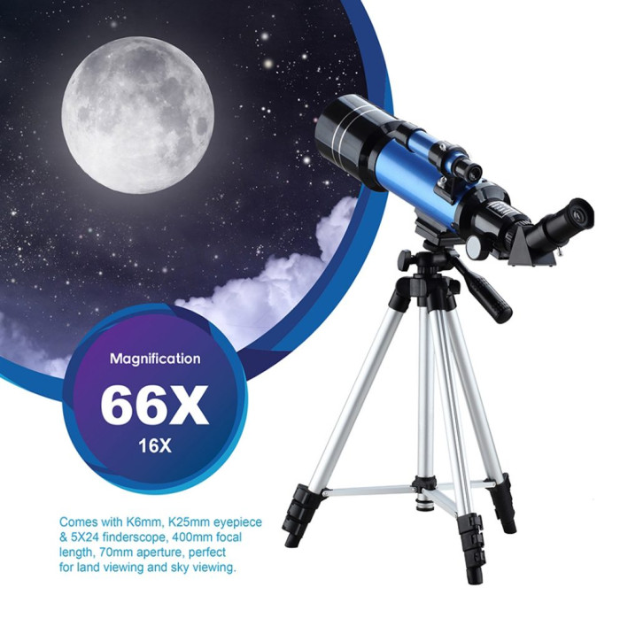 Get 66X HD Astronomical Telescope with 70MM Refractor at 80€ with Coupon - AOMEKIE Telescope