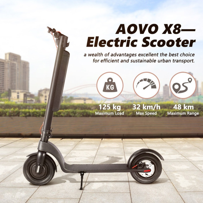 476 € с купон за AOVO X8 електрически скутер 10 инча гума, 36V - ЕС 🇪🇺 - GEEKBUYING