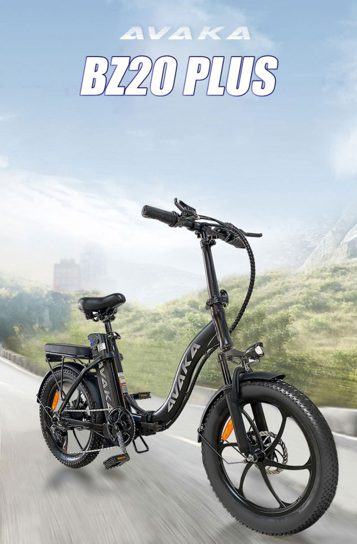 AVAKA BZ20 PLUS Electric Bike Foldable 20*3.0 Inch - EU 🇪🇺 - GEEKBUYING on Sale