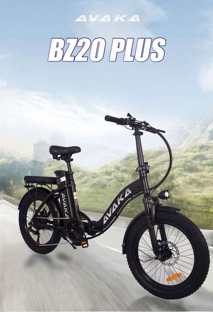 866 € с купон за електрически велосипед AVAKA BZ20 PLUS, сгъваем 20*3.0 инча - ЕС 🇪🇺 - GEEKBUYING