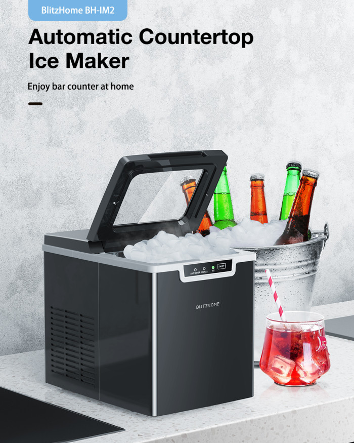 72€ with Coupon for BlitzHome BH-IM2 Automatic Countertop Ice Maker LED Touch - EU 🇪🇺 - BANGGOOD