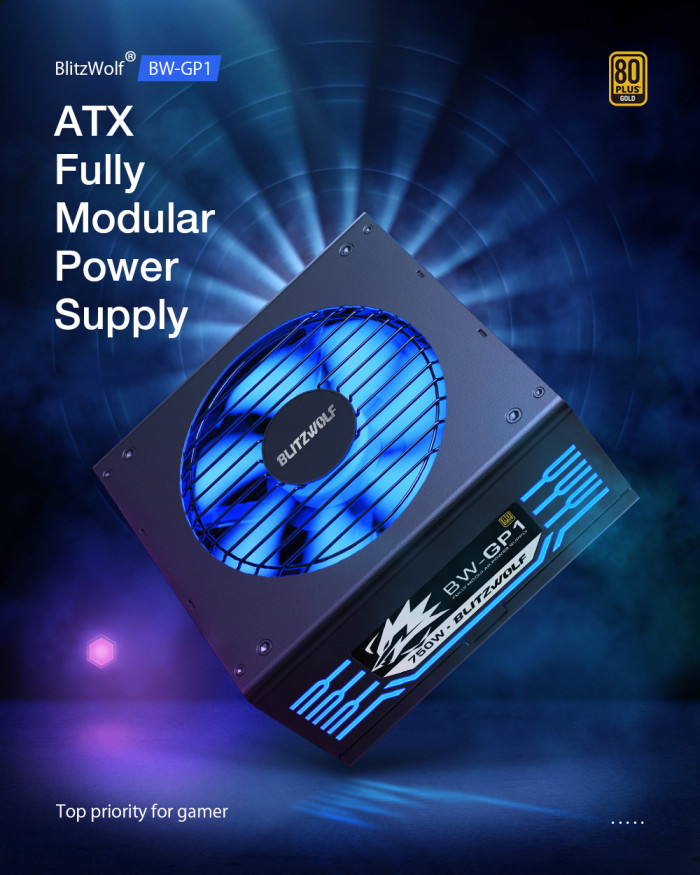 Get the BlitzWolf BW-GP1 550/750W Fully Modular Power Supply 80Plus Gold Certified With ARGB Fan EU Plug 550W for only 30€
