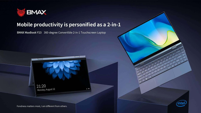 252 € с купон за лаптоп BMAX Y13 13.3 инча 360-градусов сензорен екран Intel N4120 - BANGGOOD