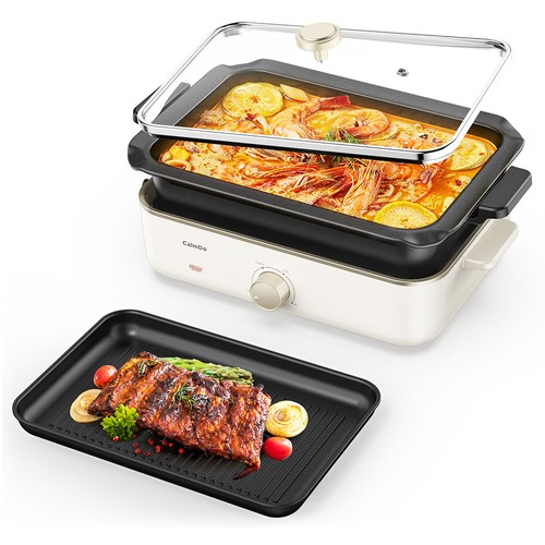 CalmDo Electric Foldaway Skillet Grill Combo - The Perfect Appliance for Your Kitchen