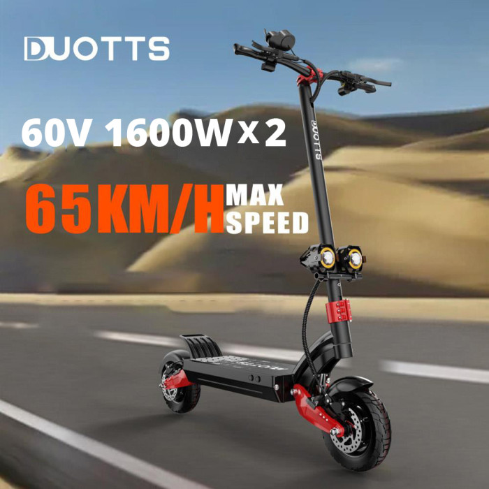 Get DUOTTS D10 Electric Scooter with 10 Inch Tires and 2*1600W Motor at €976 Only in Europe!