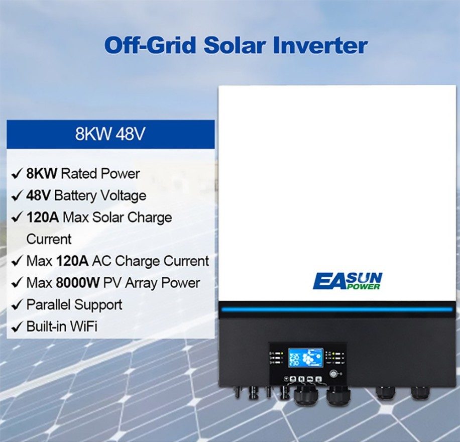 1166€ sa kuponom za EASUN POWER 8000W Off-Grid solarni inverter, MPPT 120A - EU 🇪🇺 - GEEKBUYING