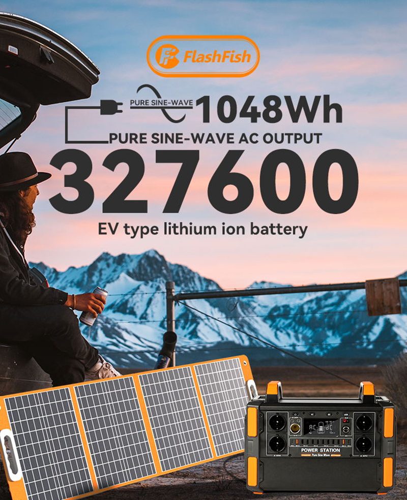 FlashFish F132 1000W Portable Power Station Solar Power - EU 🇪🇺 - BANGGOOD