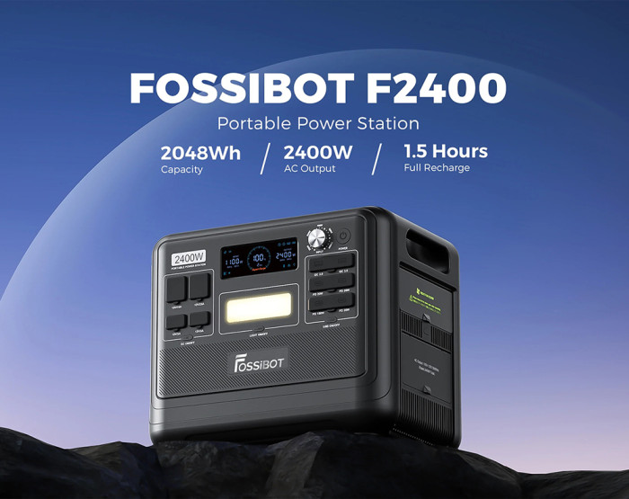 Get the FOSSiBOT F2400 Portable Power Station Kit + FOSSiBOT SP200 Foldable Solar Panel for only 1095€