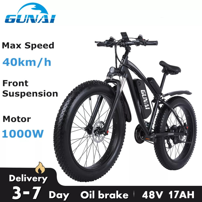1206 € с купон за електрически велосипед GUNAI MX02S 1000W 48V 17Ah 26 инча - ЕС 🇪🇺 - BANGGOOD