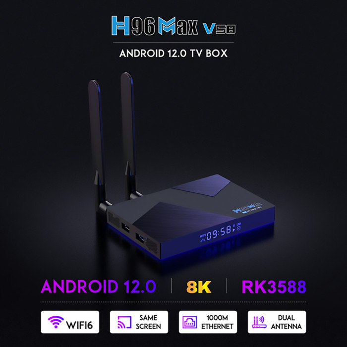 Get the H96 MAX V58 Android 12 TV Box with RK3588 Octa-Core Processor for just 117€ with our Exclusive Coupon - GEEKBUYING