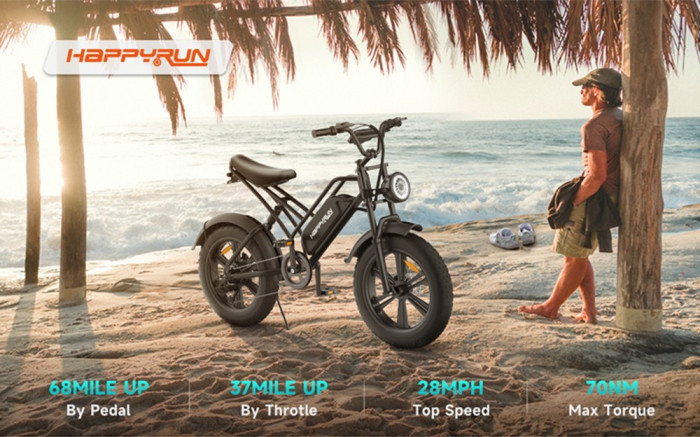 986 € с купон за електрически велосипед HAPPYRUN HR-G50 20*4.0 инча Fat Tires - EU 🇪🇺 - GEEKBUYING