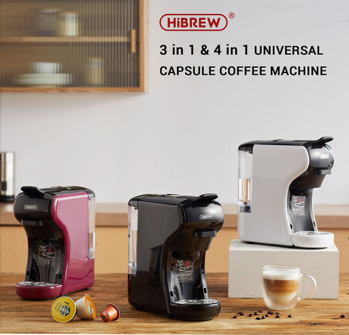 HiBREW H1A Espresso Coffee Machine: 19 Bar Extraction, Multiple Capsule Coffee Maker | €82 with Coupon