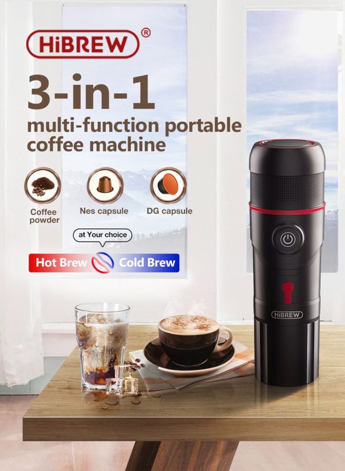 Get the HiBREW H4 Portable Car Coffee Machine with 15 Bar Pressure at a Discounted Price
