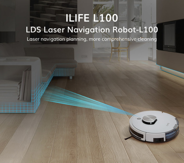 ILIFE L100 Robot Vacuum Cleaner 2000Pa Suction LDS - EU 🇪🇺 - GEEKBUYING