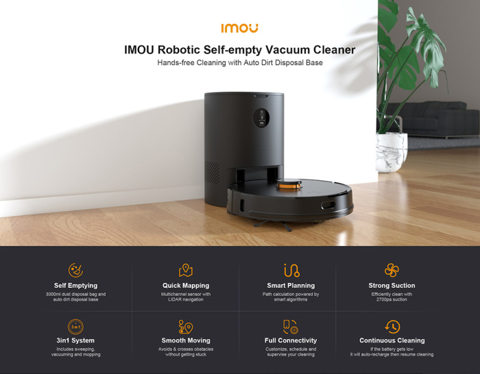 IMOU Robot Vacuum Cleaner with Intelligent Dust Collector - EU 🇪🇺