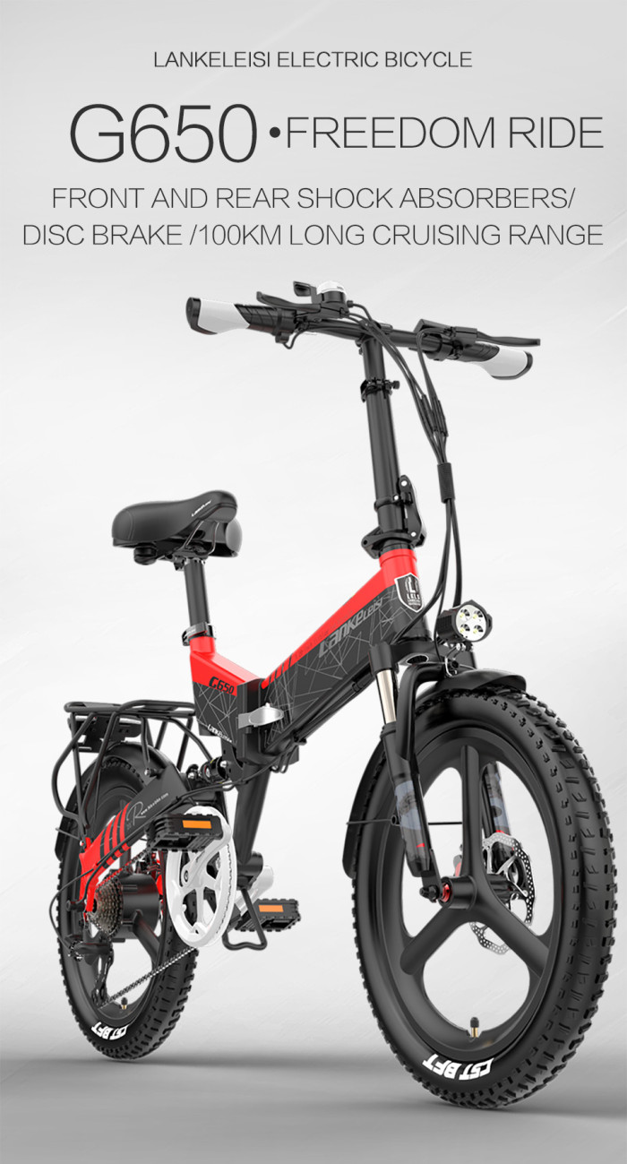 LANKELEISI G650 48V 14.5AH 400W sklopivi električni bicikl s mopedom po cijeni od 1277 € sa kuponom na BANGGOOD-u