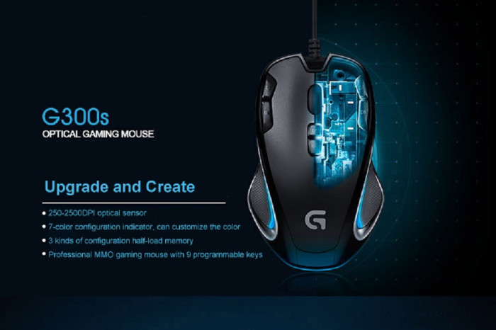 Logitech G300S Wired Gaming Mouse 9 Programmable Keys - Affordable and Convenient for Gamers