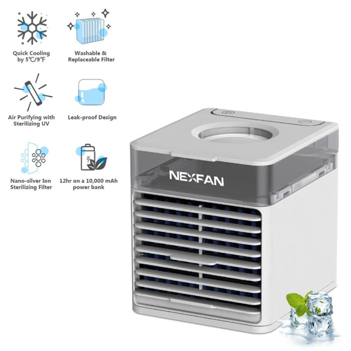 33€ with Coupon for NexFan Portable Handheld Multifunctional Fast Cooling Air Conditioning Fan - GEEKBUYING