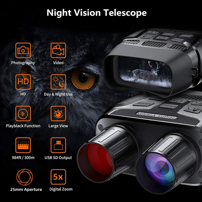 Night Vision kiikarit, digitaalinen zoom metsästysteleskooppi 850nm - BANGGOOD