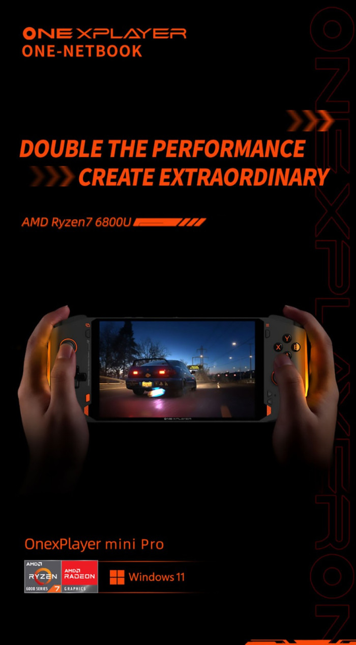 979 € с купон за ЕДИН нетбук OneXPlayer Mini Pro игрова конзола 7'' IPS - GEEKBUYING