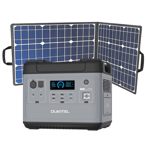 Ikseb OUKITEL P2001 Ultimate 2000W Portable Power Station + Flashfish SP18V 100W Portable Solar Panel Outdoor Power Supply Kit għal Biss 1346€