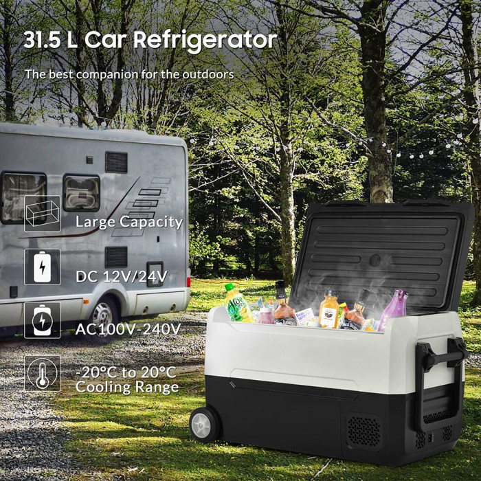 Get Portable Compressor Cool Box Car Fridge 31.5L Large at Just 235€ in EU Warehouse with Exclusive Coupon - Only at GEEKBUYING