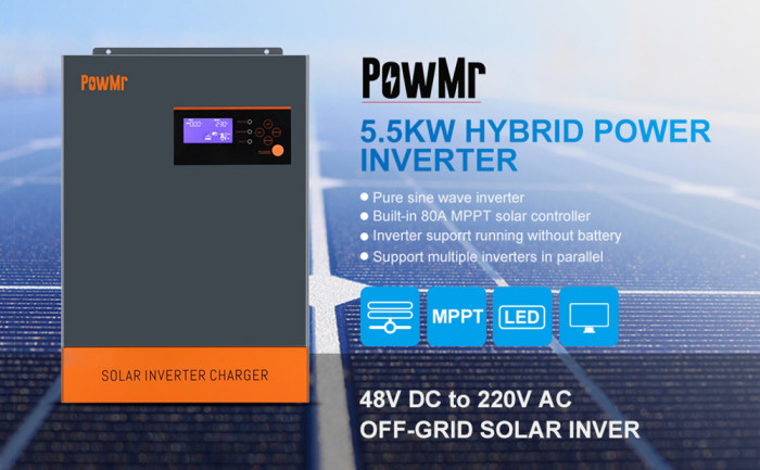 566€ sa kuponom za PowMr 5500w hibridni solarni inverter, 80A MPPT punjenje - EU 🇪🇺 - GEEKBUYING