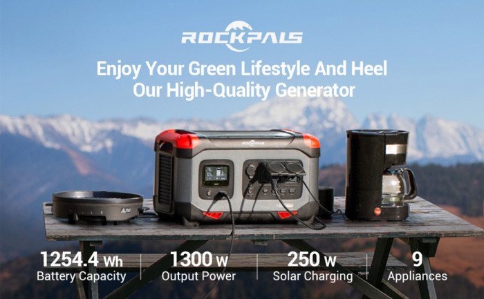 Get ROCKPALS RP1300 Portable Power Station with 1254.4Wh LiFePO4 Battery for €646 only - Exclusive Coupon on GEEKBUYING [EU 🇪🇺]