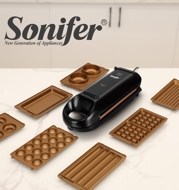 Get the Sonifer SF6093 800W Electric Waffle Maker, 7-in-1 Cake at a Discounted Price of 65€ with Coupon - EU 🇪🇺 - GEEKBUYING